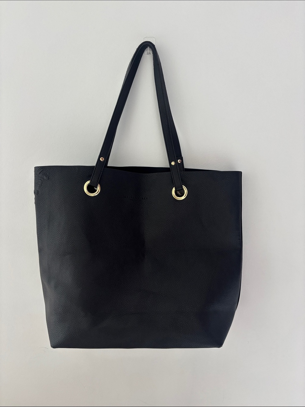 Ralph Lauren Black Tote with Gold Tone Grommets